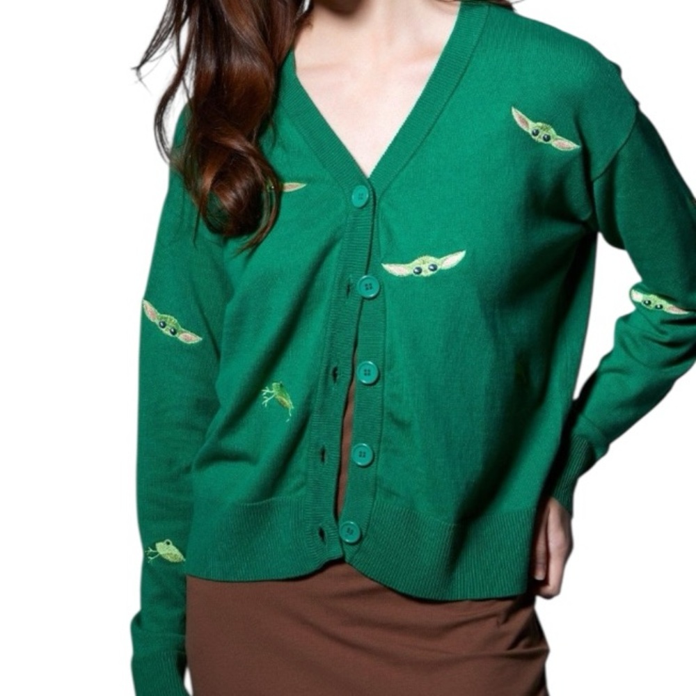 Her Universe Green Cardigan with Character Design